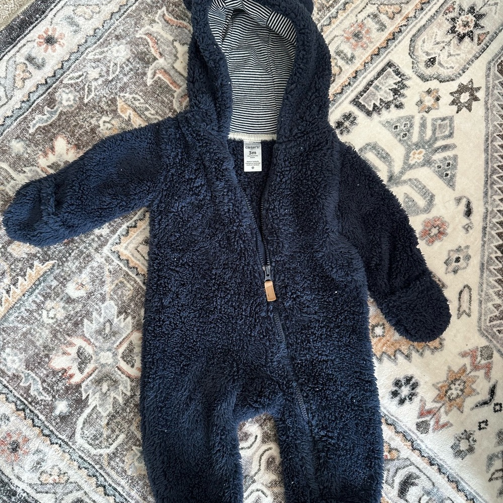 Cozy Navy Blue Kids One Piece